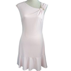 NWT Lauren Ralph Lauren Asymmetrical Jersey Dress Blush Pink/Peach Size 4
